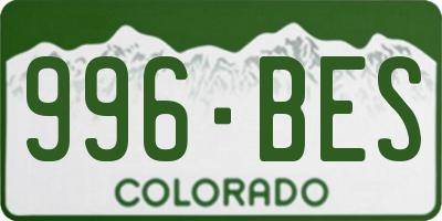 CO license plate 996BES