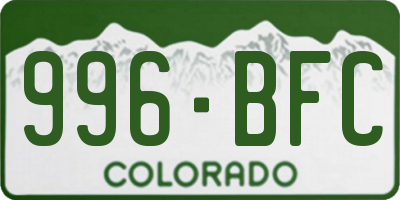 CO license plate 996BFC