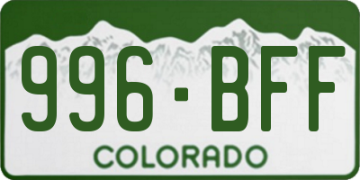 CO license plate 996BFF