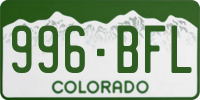 CO license plate 996BFL