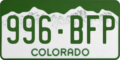 CO license plate 996BFP