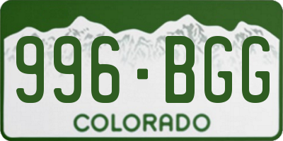 CO license plate 996BGG