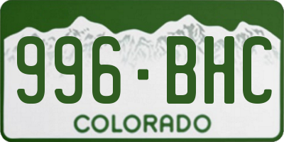 CO license plate 996BHC