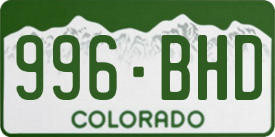 CO license plate 996BHD