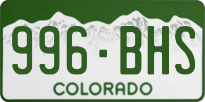 CO license plate 996BHS