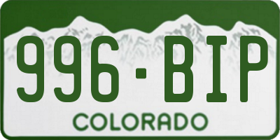 CO license plate 996BIP