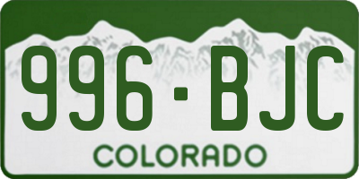 CO license plate 996BJC