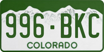 CO license plate 996BKC