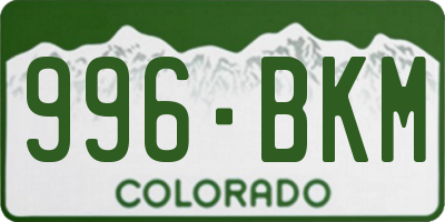 CO license plate 996BKM