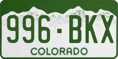 CO license plate 996BKX