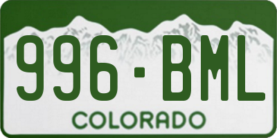 CO license plate 996BML