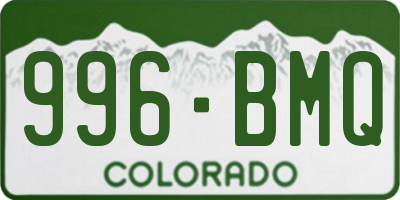 CO license plate 996BMQ