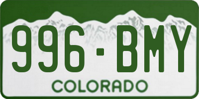 CO license plate 996BMY
