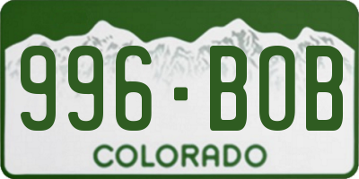 CO license plate 996BOB