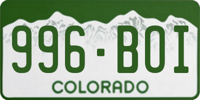 CO license plate 996BOI