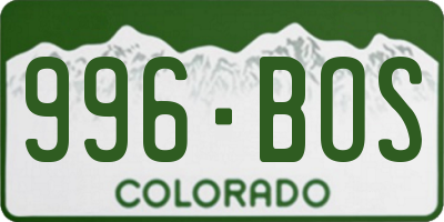 CO license plate 996BOS