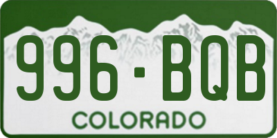 CO license plate 996BQB