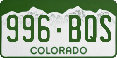 CO license plate 996BQS