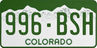 CO license plate 996BSH