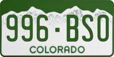 CO license plate 996BSO