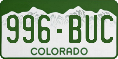 CO license plate 996BUC