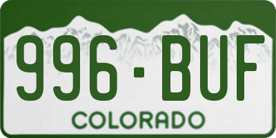 CO license plate 996BUF
