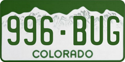 CO license plate 996BUG