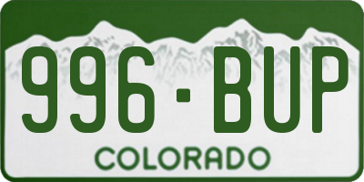 CO license plate 996BUP