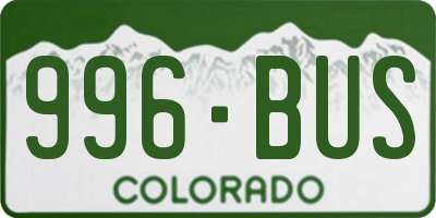 CO license plate 996BUS