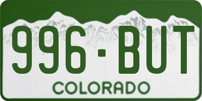 CO license plate 996BUT