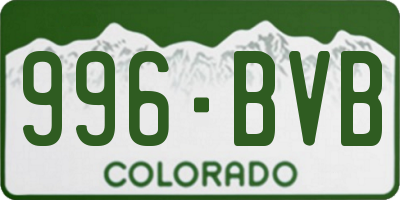 CO license plate 996BVB