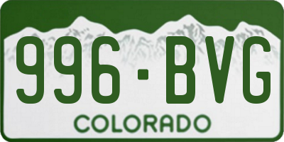 CO license plate 996BVG