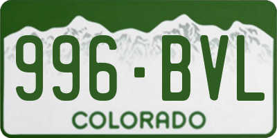 CO license plate 996BVL