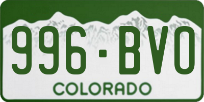 CO license plate 996BVO