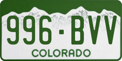CO license plate 996BVV