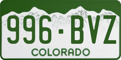 CO license plate 996BVZ