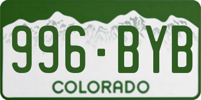 CO license plate 996BYB