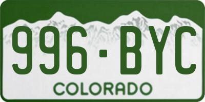 CO license plate 996BYC