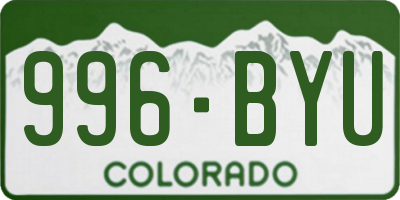 CO license plate 996BYU