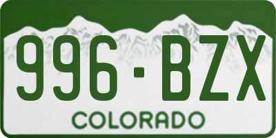 CO license plate 996BZX