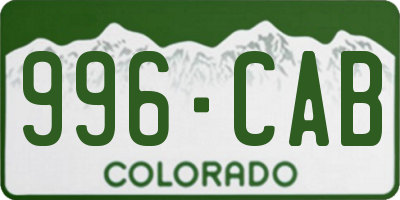 CO license plate 996CAB