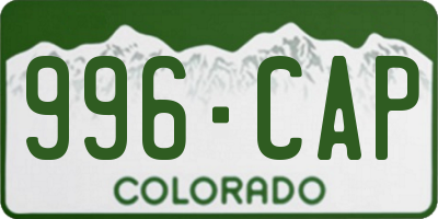 CO license plate 996CAP