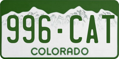 CO license plate 996CAT