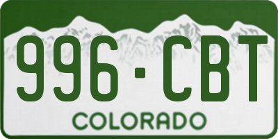 CO license plate 996CBT