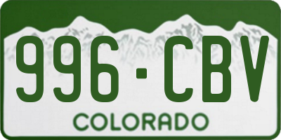CO license plate 996CBV