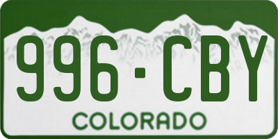 CO license plate 996CBY