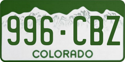 CO license plate 996CBZ