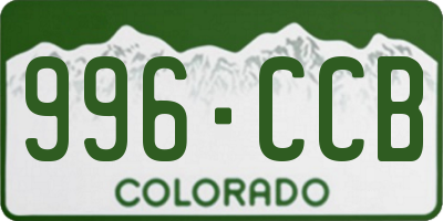 CO license plate 996CCB