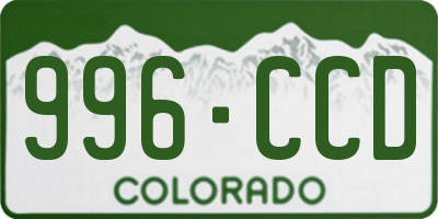 CO license plate 996CCD