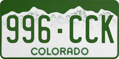 CO license plate 996CCK